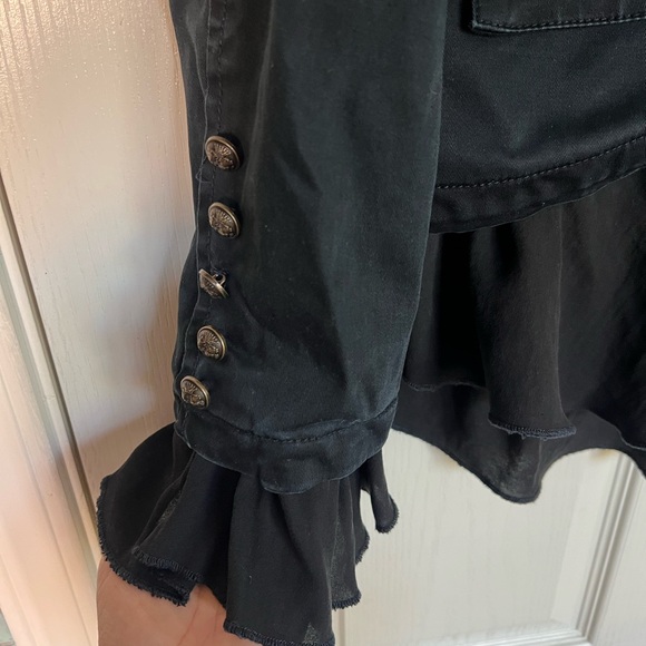 Women's Free People Ruffles Jacket. Black. - Picture 5 of 12